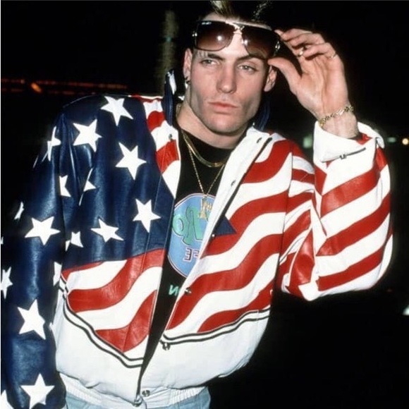 New With Tags Michael Hoban Wheremi USA Flag Leather Jacket Mens 2XL - Picture 2 of 7